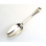 A George II silver shell back table spoon, James Wilks, London 1742, l. 20.5 cm, 1.