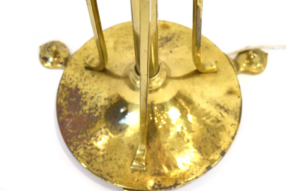 A brass standard lamp in the Arts & Crafts manner - Image 4 of 5