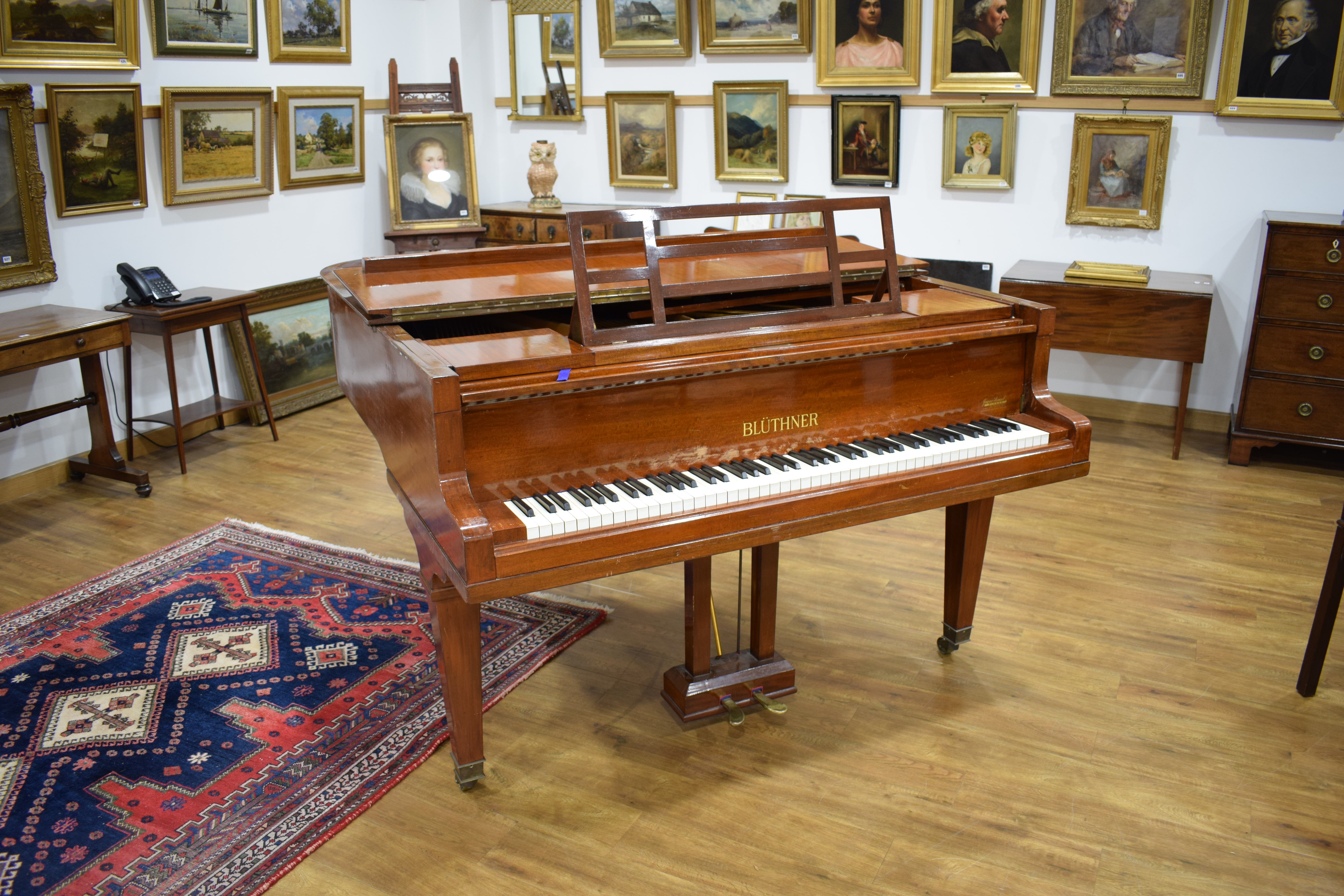 A Bluthner baby grand piano with a mahogany case, c. 1929, No. - Image 2 of 31