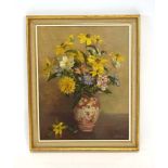 Kenneth Brookes (1897-1921), Still life, vase of summer flowers, signed, oil on artists's board,