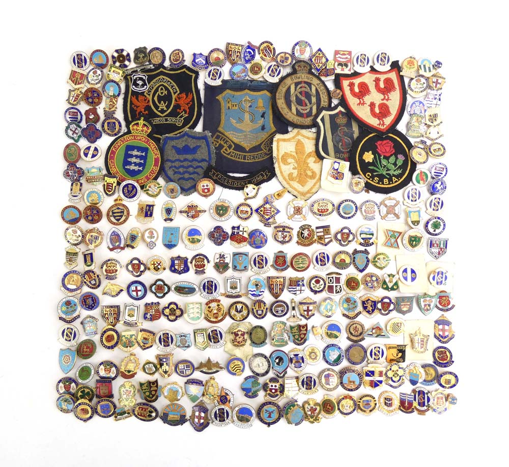 A collection of approximately two hundred and thirty six 1960's enamelled bowling club badges