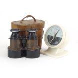 A pair of First World War-era Hezzanith field binoculars, together with a James Ferguson & Sons Ltd.