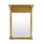 A 19th century giltwood 'portrait' overmantle mirror,