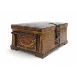 A Secessionist Movement sewing box, the rosewood case with brass mounts, handles,