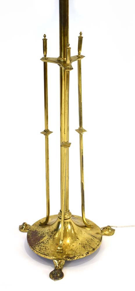 A brass standard lamp in the Arts & Crafts manner - Image 2 of 5