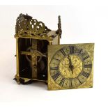A brass lantern clock,