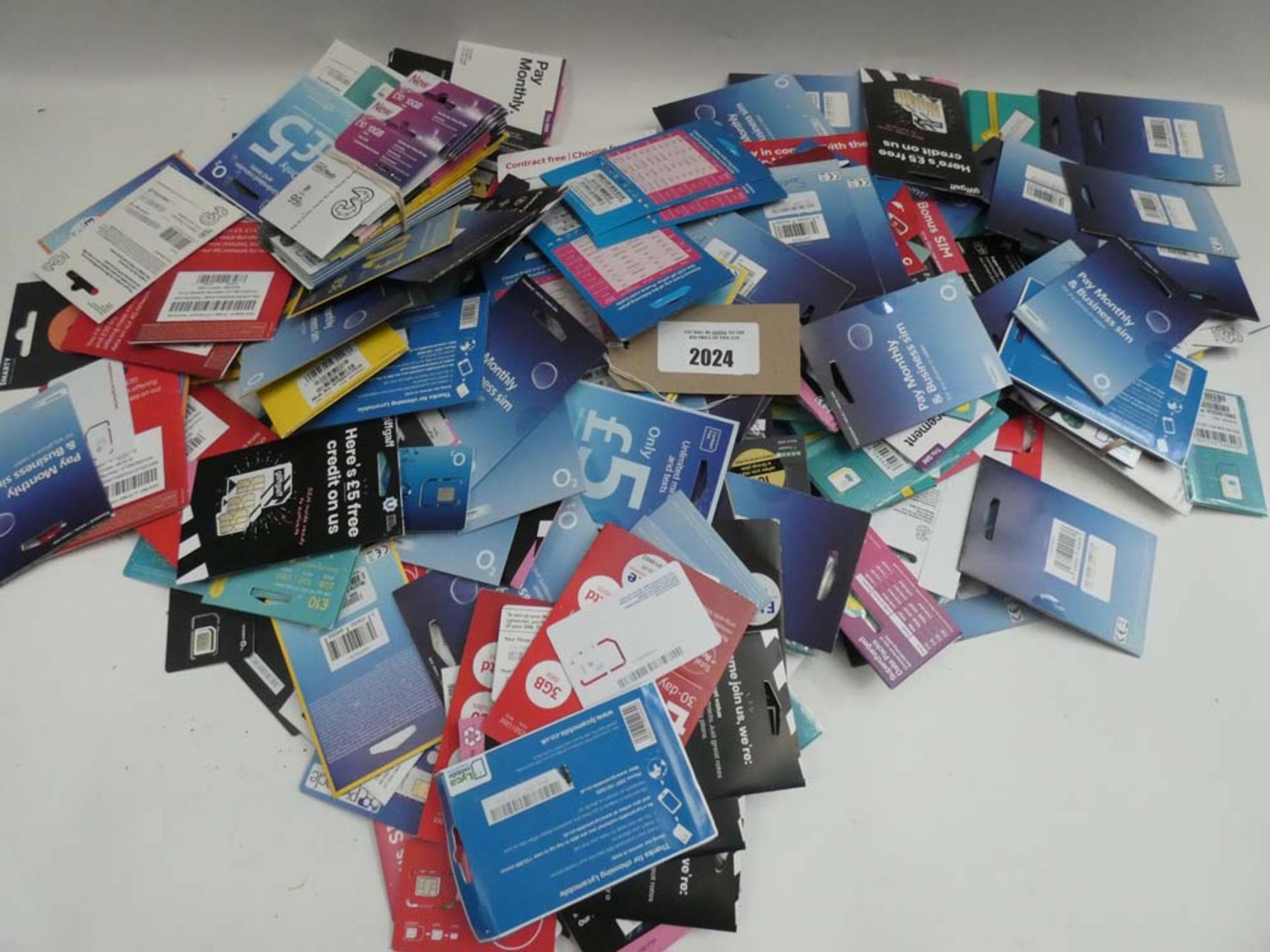 Bag containing quantity of various SIM cards