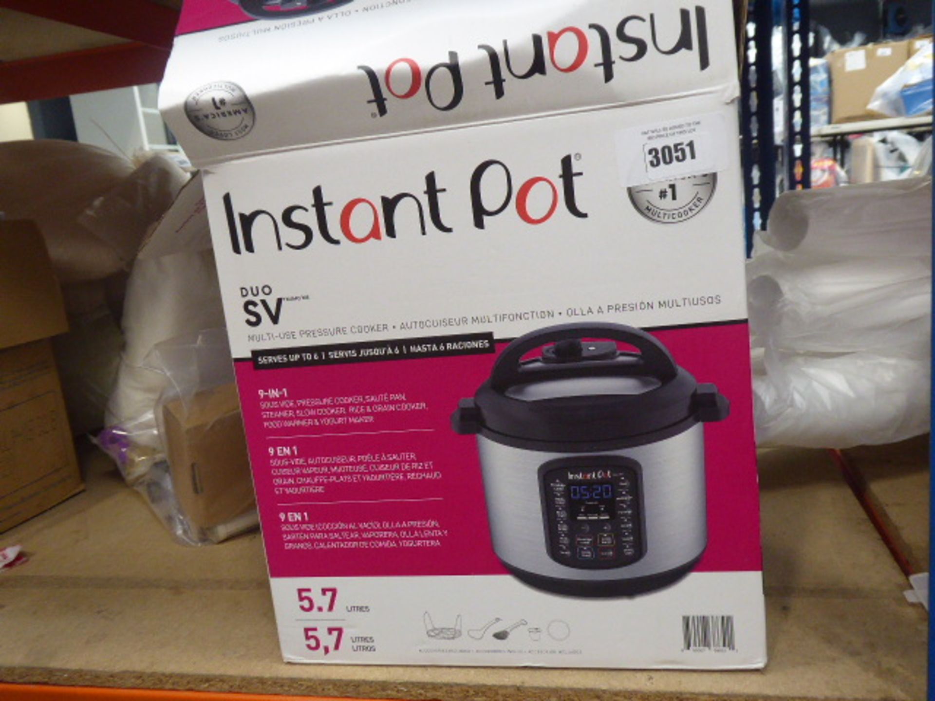 Boxed InstantPot multiuse pressure cooker