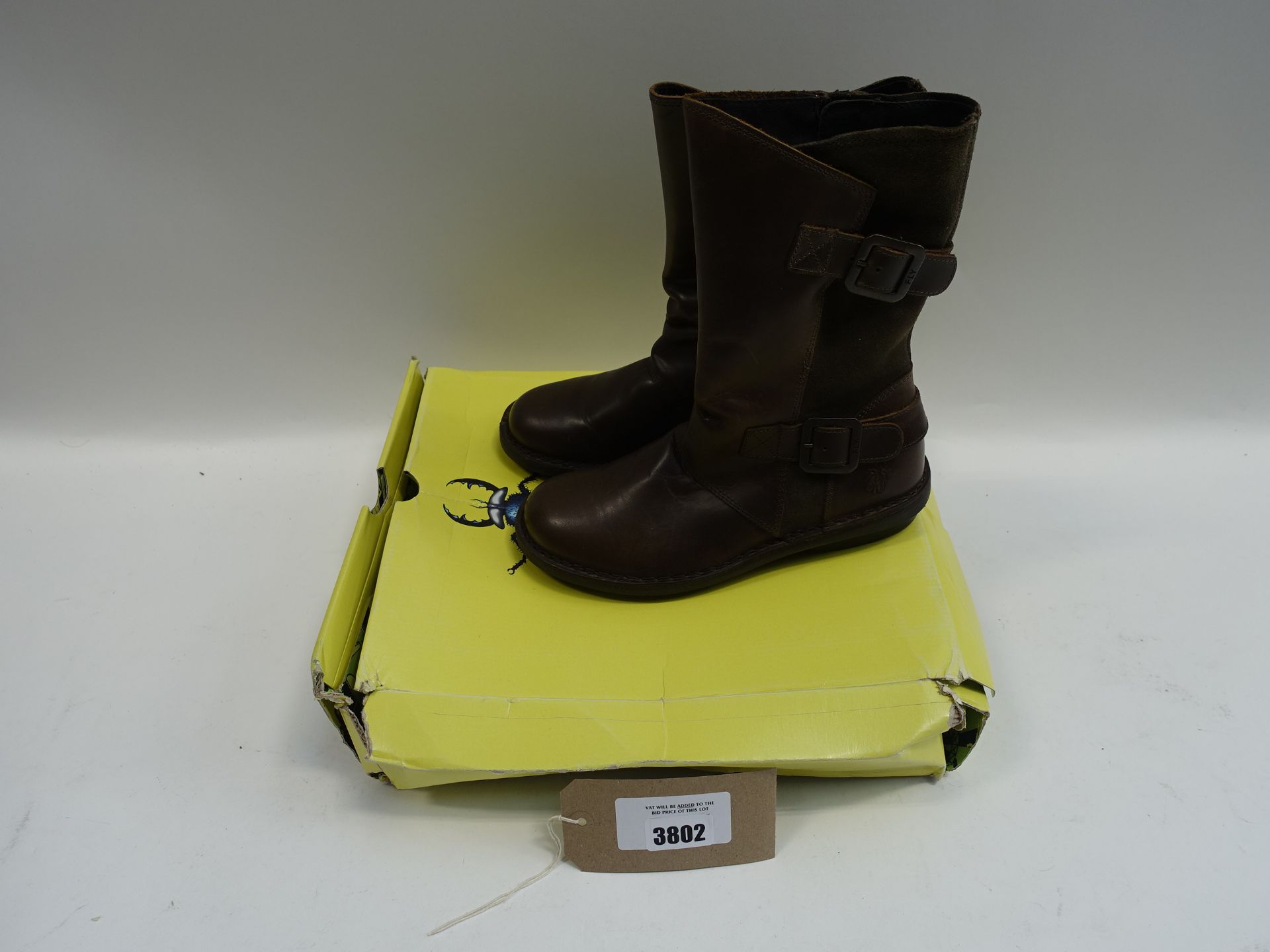 Fly London ladies brown leather boots size 5