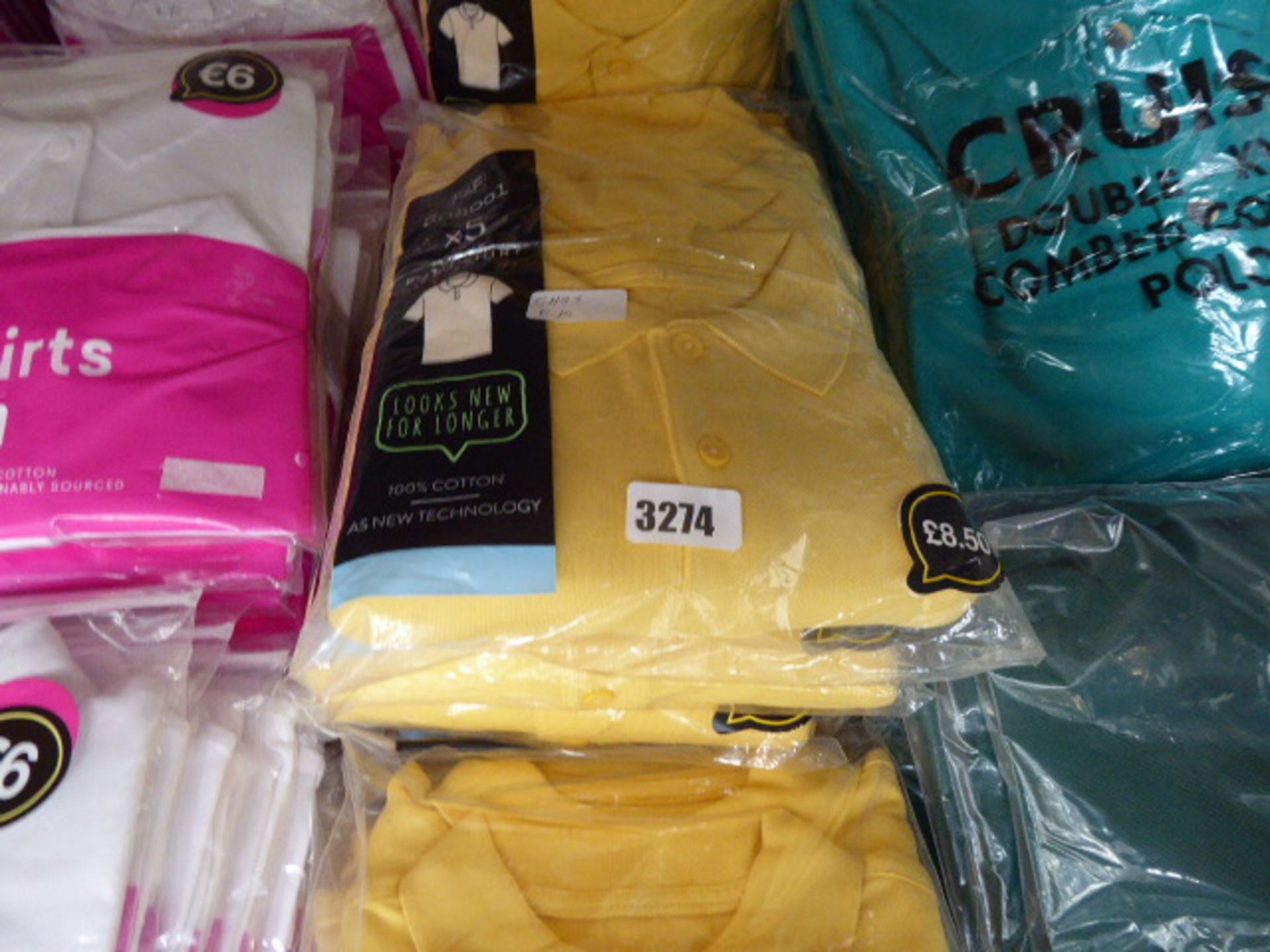 Quantity of F&F school boys yellow polo shirts