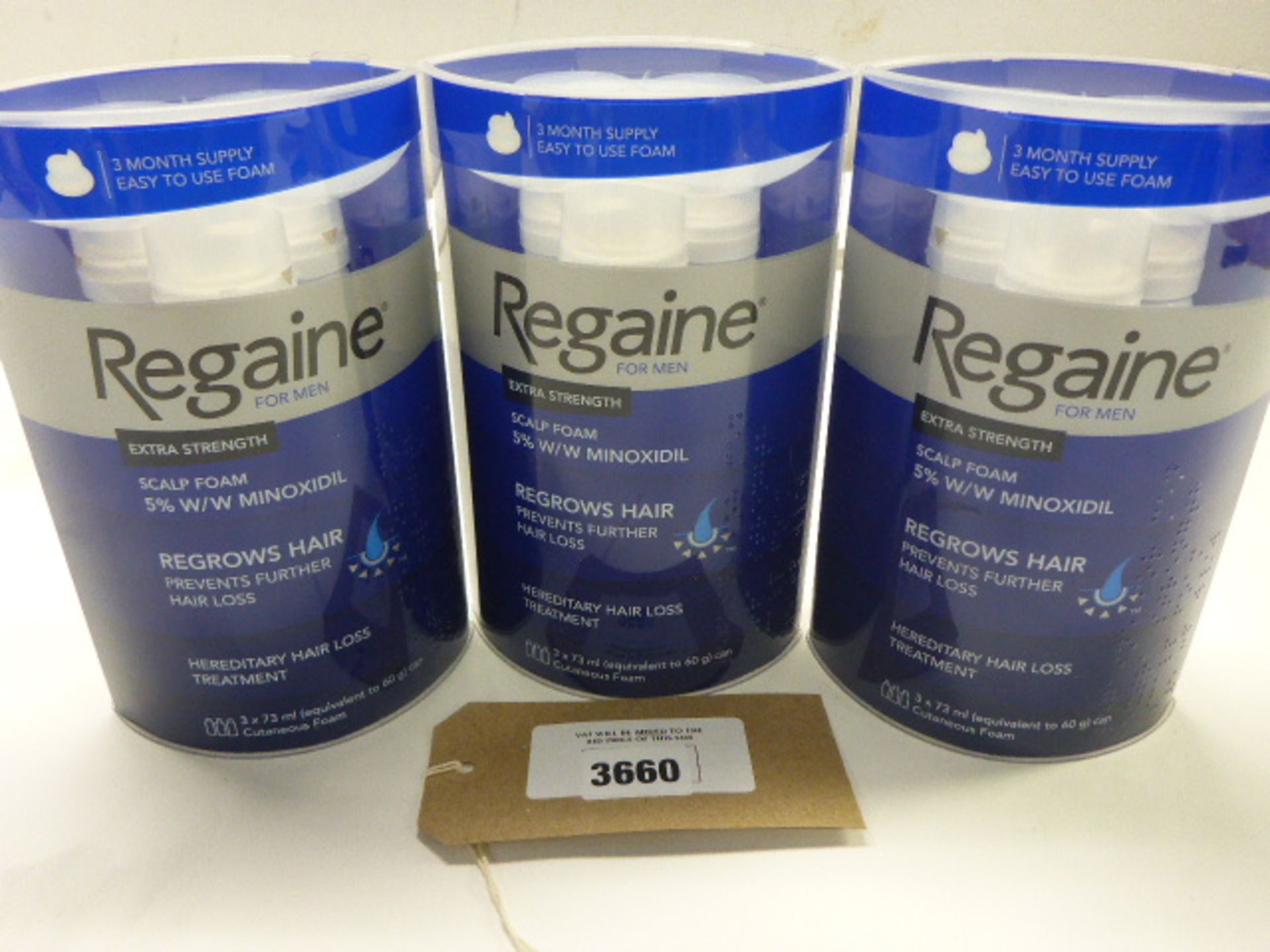 3 x Regaine hair regrowth treatments