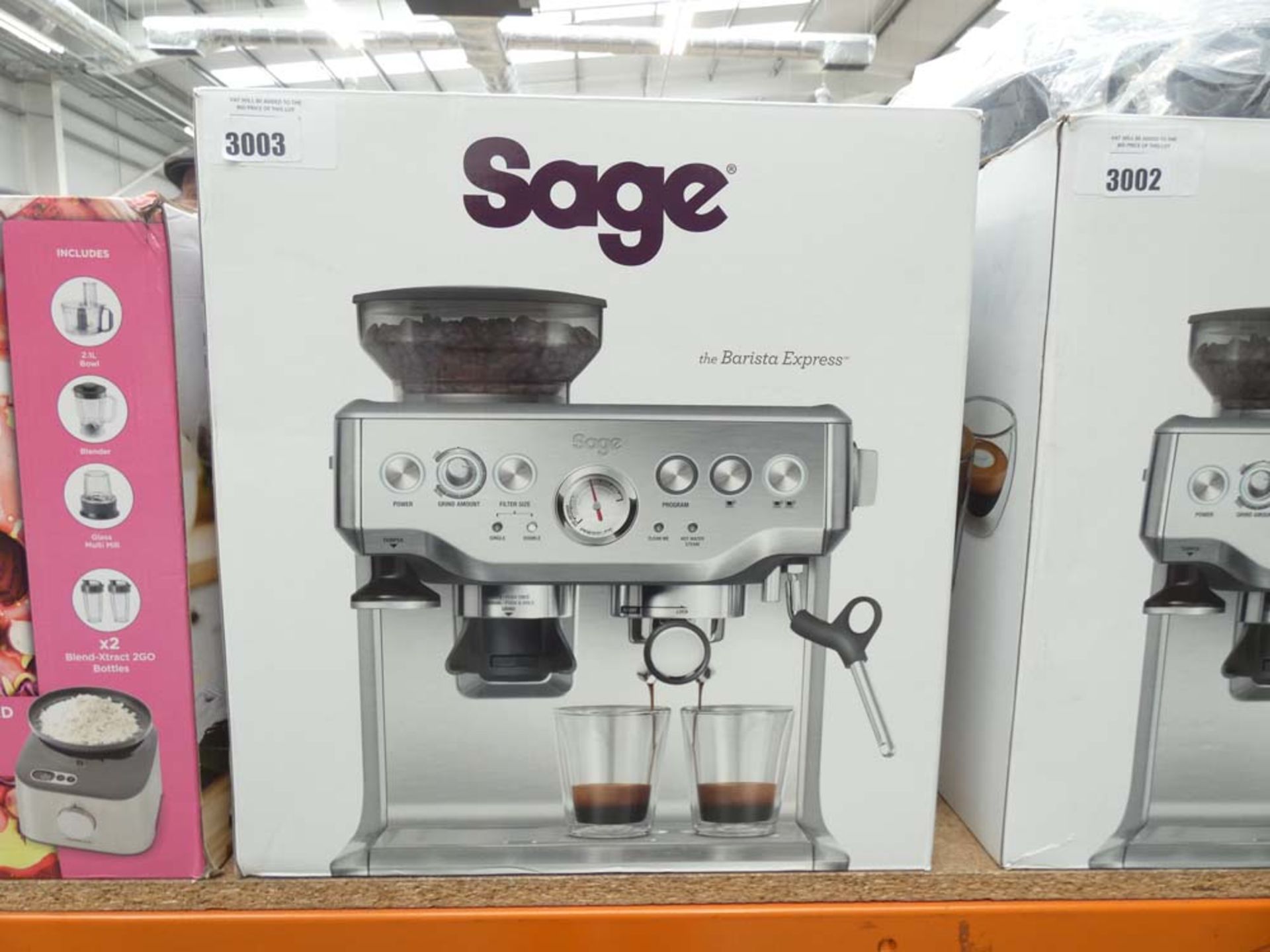(93) Boxed Sage barista express coffee machine