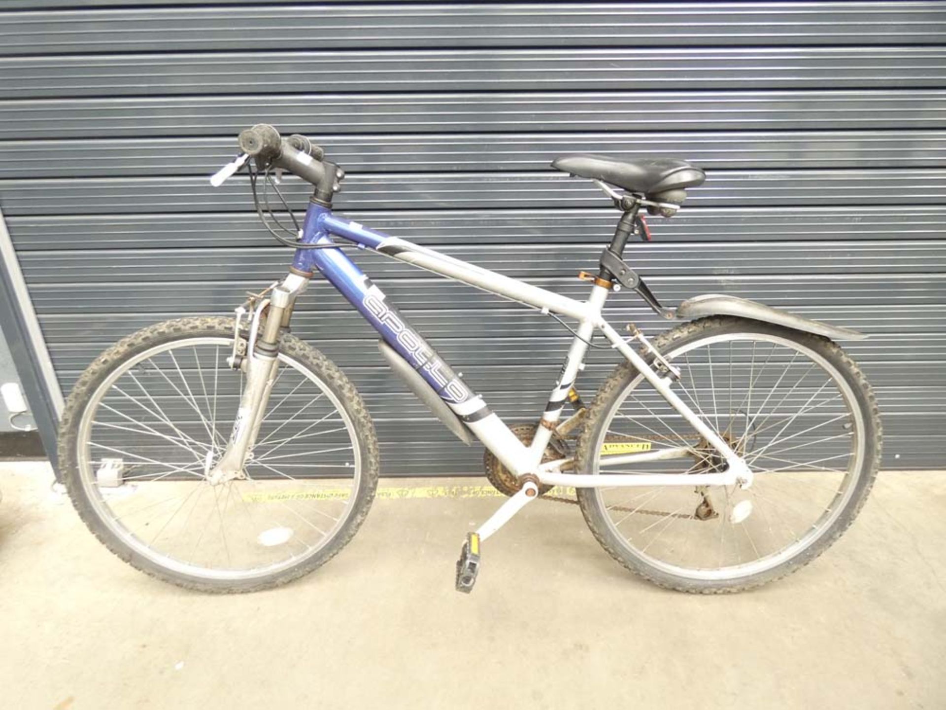 Apollo blue and grey mountain bike