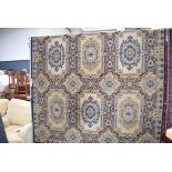 (12) Blue ground large geometric patterned rug