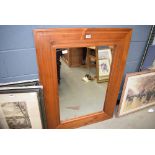 Large wooden frame square mirror together with a rectangular gilt framed mirror