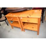 2 pine bedside cabinets