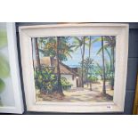 (2036RR) 202 - John Seldon (20th Century), A Caribbean beach scene, signed, oil on board, 45 x 55 cm