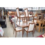 5024 - 1960's/1970's style extending dining table with 6 chairs (collector's item, see soft