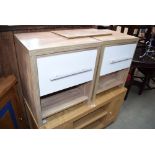 2 bedside cabinets with white drawers