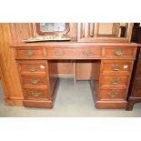 Mahogany knee hole desk with leather top