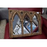 Small 3 section mirror with arch or church design