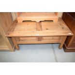 Pine coffee table with drawers under