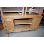 Oak effect television cabinet with drawers and shelves