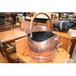 Copper coal scuttle