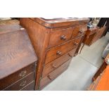 Victorian 2 over 3 mahogany chest of drawers