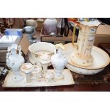 Dressing table set including jug, bowl, dish, tray etc