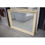 Cream painted large rectangular mirror