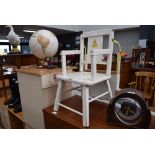 Childs white painted chair with play tray