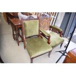 5097 - Pair of His & Hers Edwardian chairs