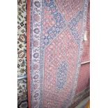 (17) Pink and blue floral patterned runner