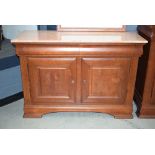 Contemporary mahogany marble topped drinks cabinet