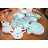 Collection of Poole pottery in grey and light blue style