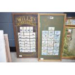 2 framed and glazed sets of cigarette cards, one of aeroplanes and the other of ships