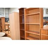 Oak effect single door wardrobe together with 2 open bookcases