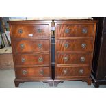 2 modern mahogany chests of drawers