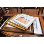 Collection of framed and glazed prints etc