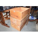 3 wooden wine boxes