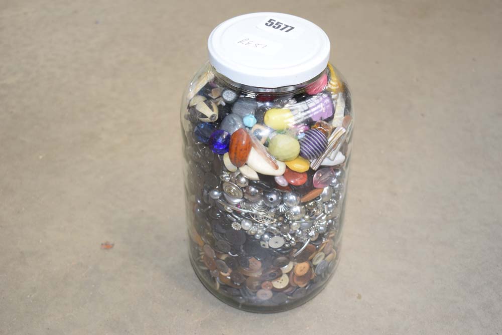 Glass jar of buttons