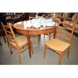 1960's/1970's style dining table with 4 chairs (collector's item, see soft furnishings policy A