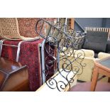 2 metal framed wine racks