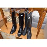 Two pairs of rubber riding boots, size 9/41