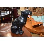 Large ceramic black panther