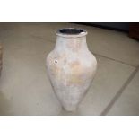 Large stoneware pot with line decoration