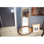 5182 - Small rectangular gilt framed mirror together with an oval mirror