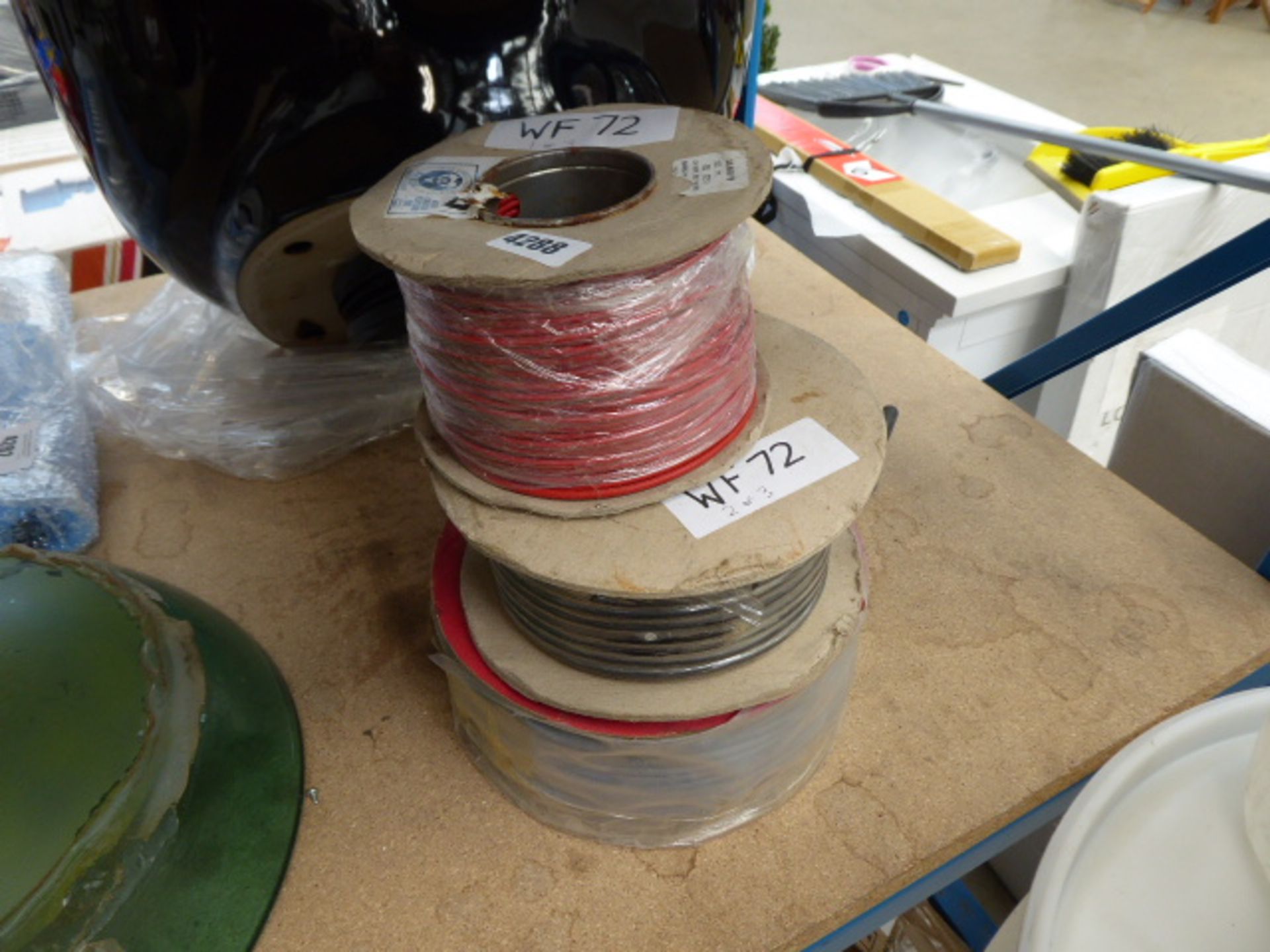 3 reels of electric cable