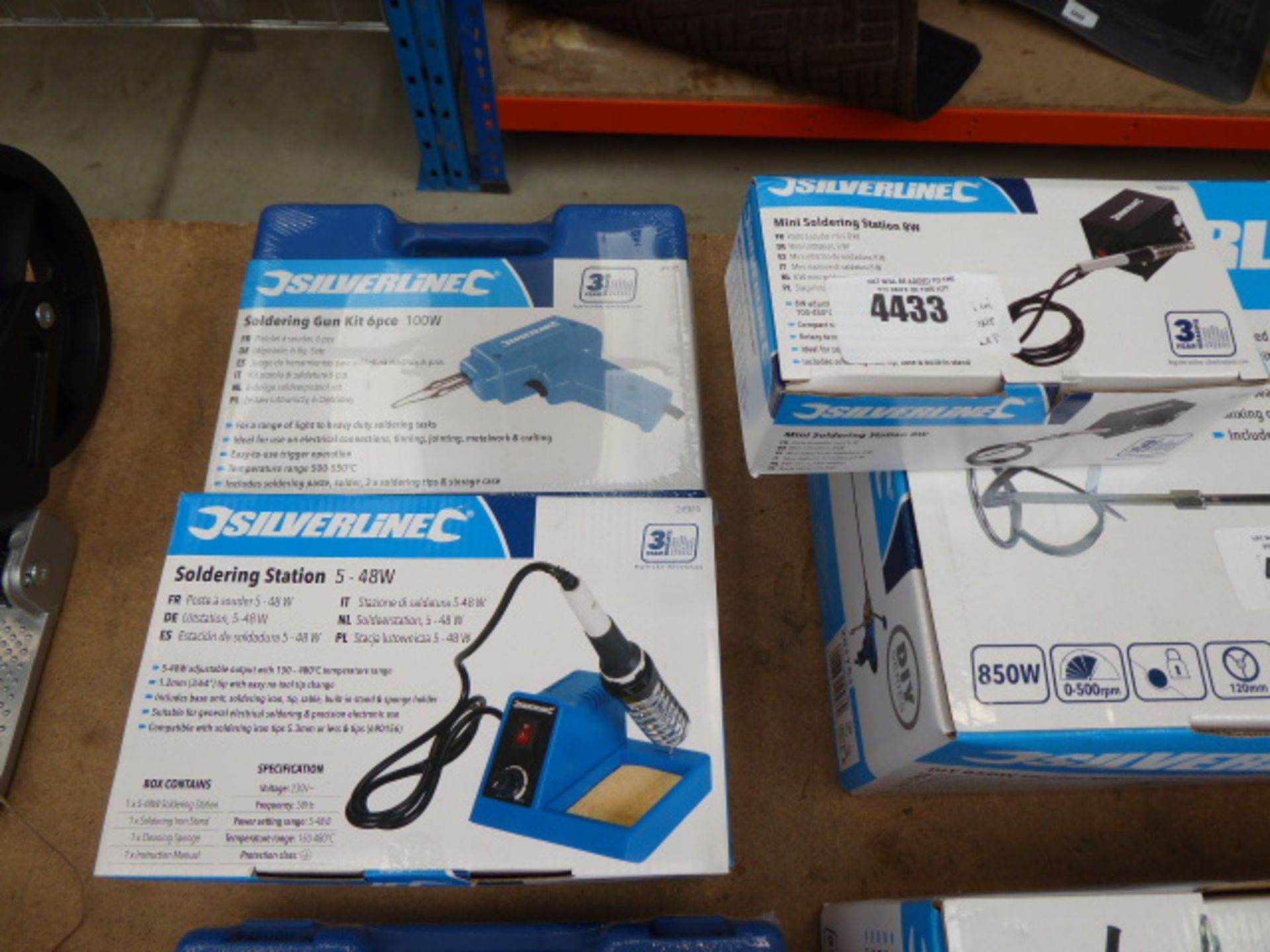 2 Silverline soldering stations and a soldering iron